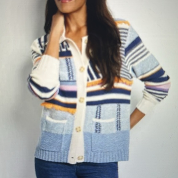 Patterned Button-Up Sweater - Picture 4 of 4